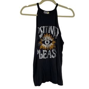 Dazey Black Positivity Please Muscle Tee Tank Top Womens S Evil Eye Graphic